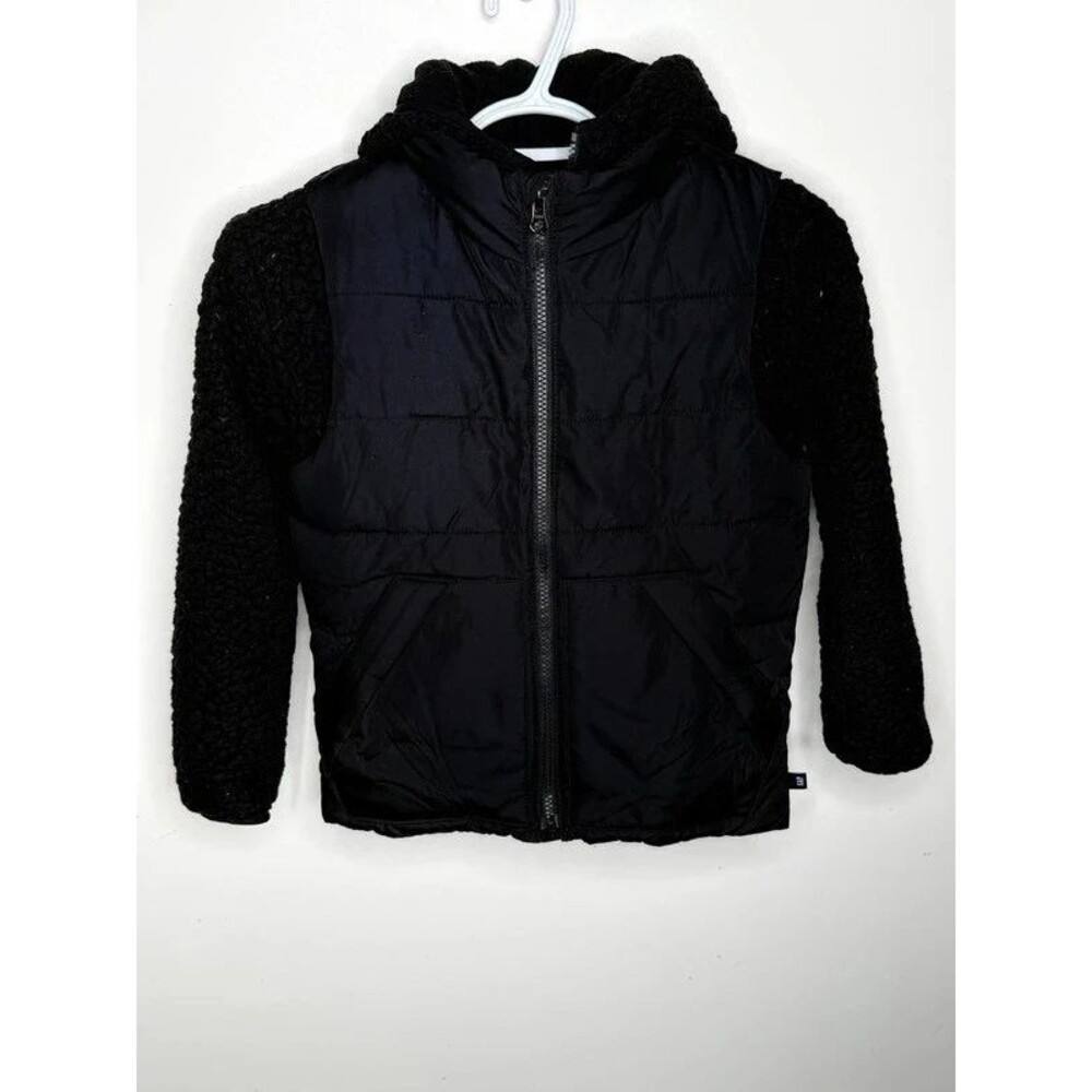 Gap kids 2 in 1 jacket and vest black fleece youth boys small